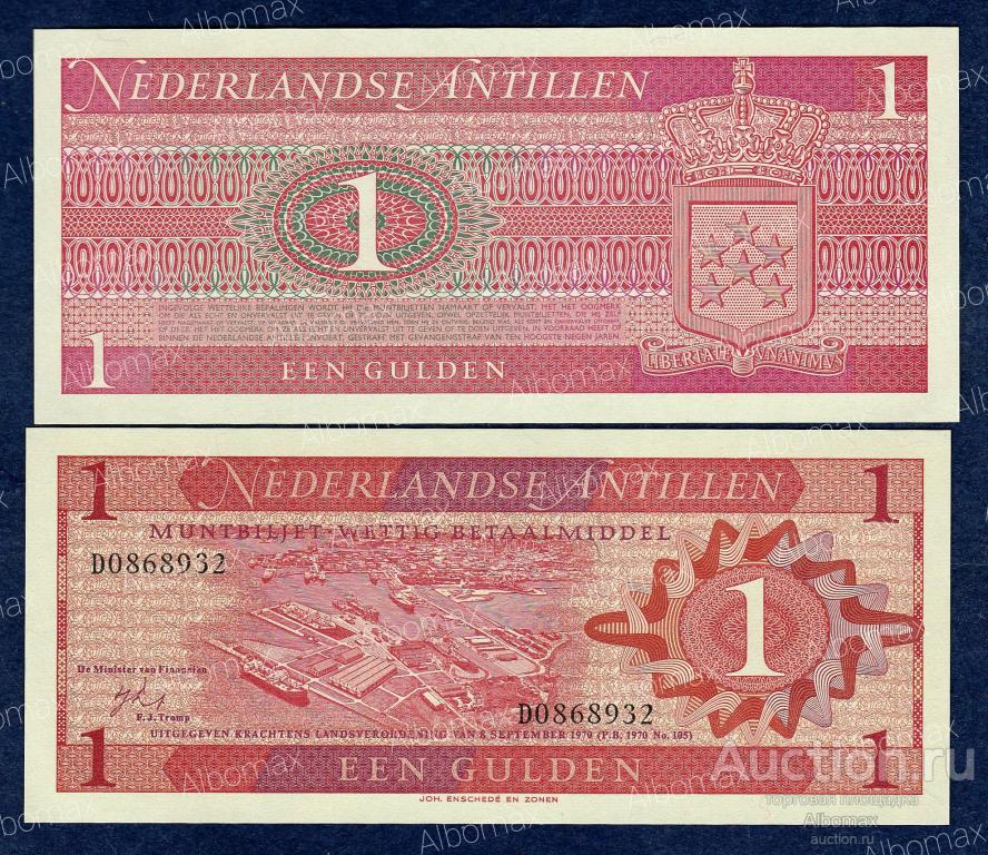 Нидерландские Антилы 1 гульден 1970 год ПРЕСС UNC