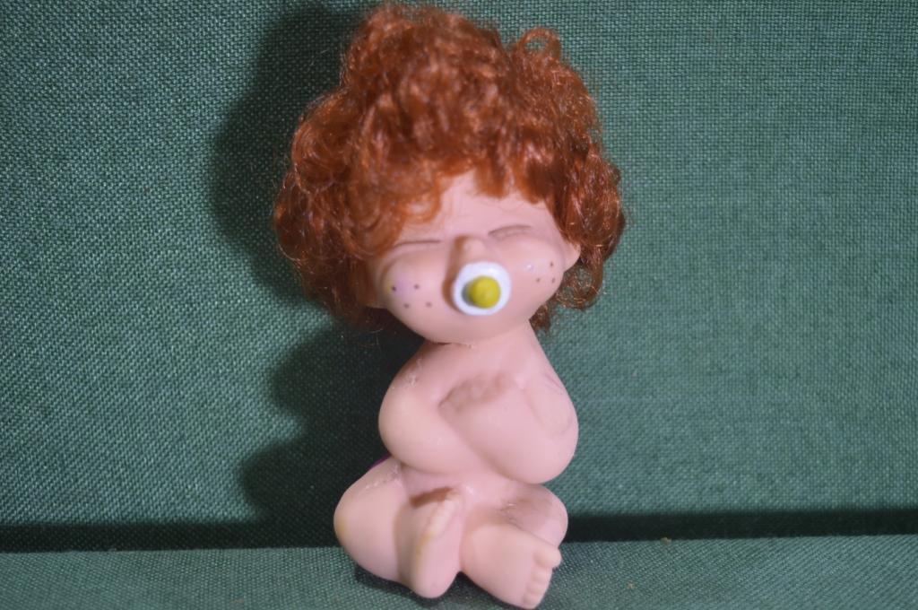 Игрушка резиновая кукла "Пупс малыш с соской". Резина. Югославия периода СССР.