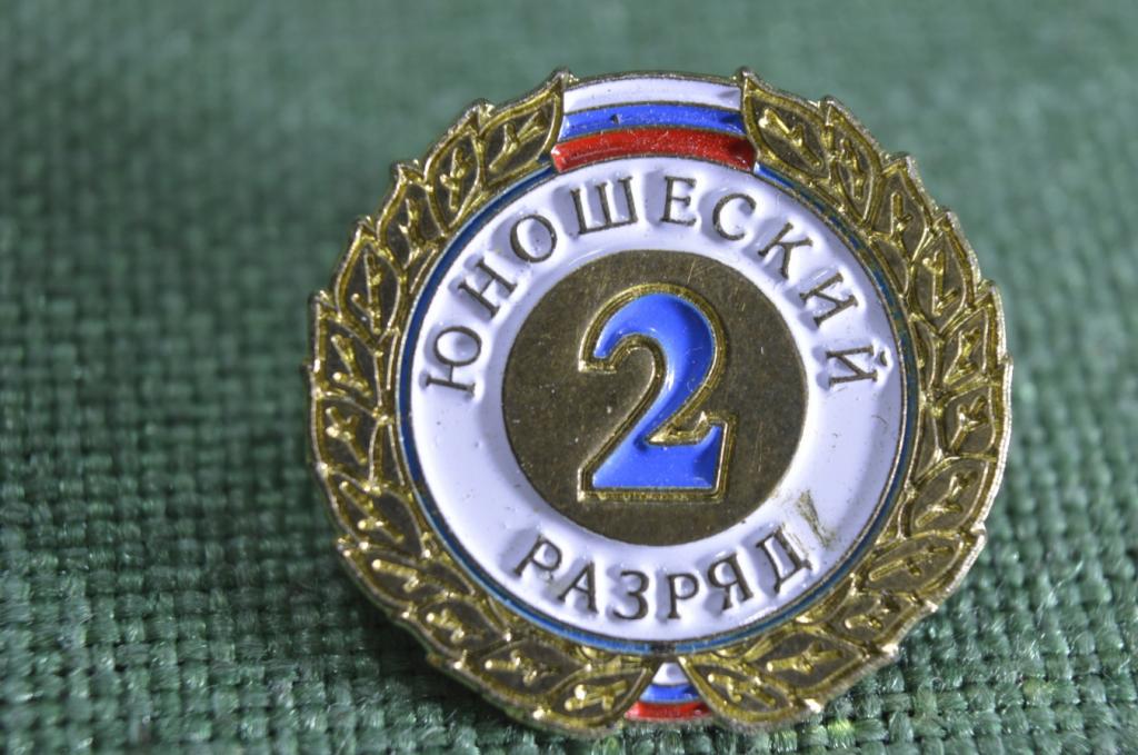 Знак, значок "2 разряд. Юношеский", цанга. Современная Россия.