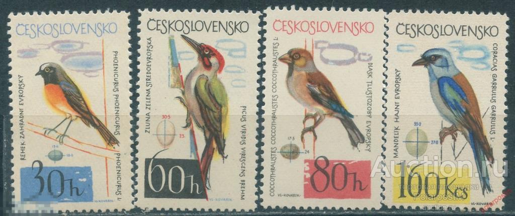 L55 ЧЕХОСЛОВАКИЯ (ЧССР) 1964 1495+ Птицы. Фауна