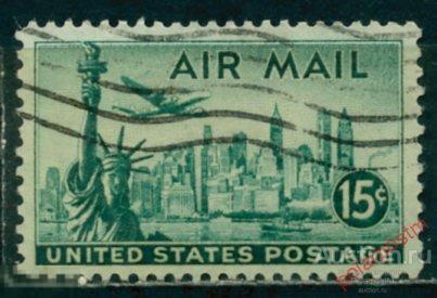 Y85 США 1947 561 Авиапочта Самолеты Архитектура Статуя Свободы Нью-Йорк