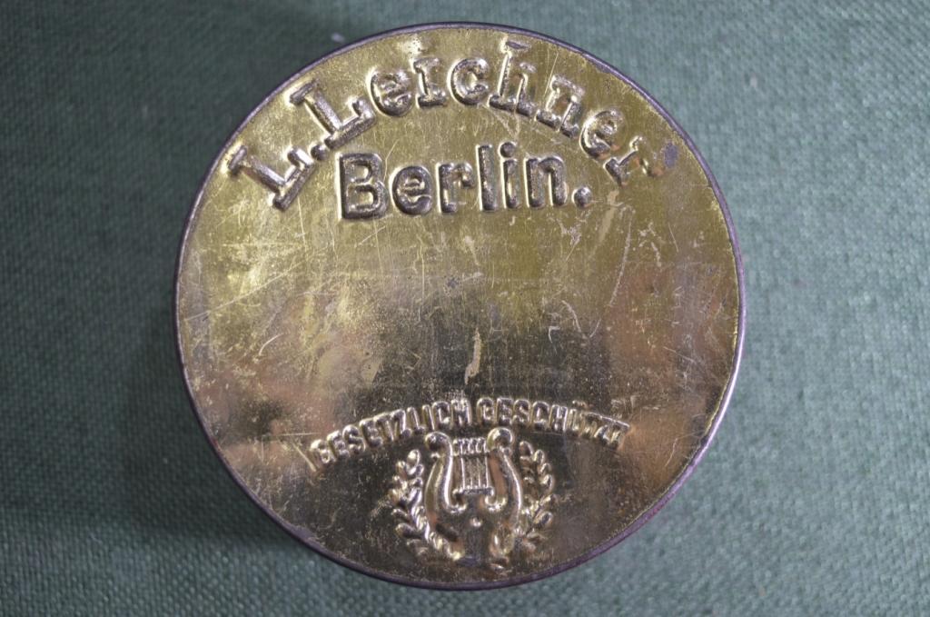 Банка баночка жестяная "L. Leichner Berlin". Ges Gesch. Театральная пудра. Жесть. Германия.