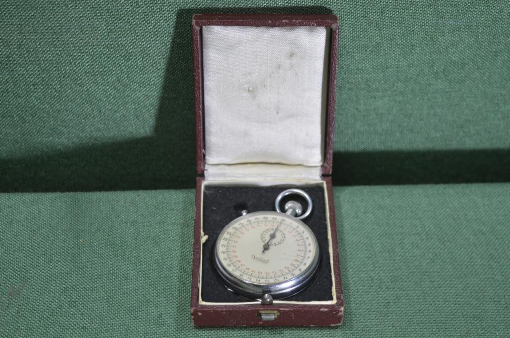 Секундомер старинный "Hanhart". Спорт. Оригинальная коробка. Рейх. Германия.