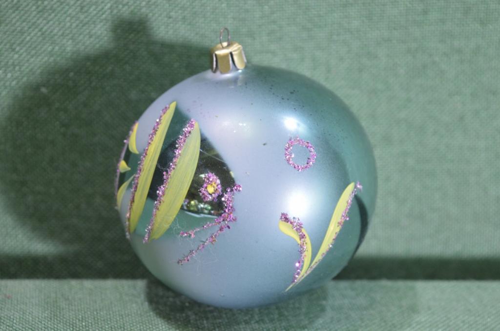 Елочная игрушка "Шар рыба". Стекло. СССР.