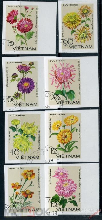 L55 ВЬЕТНАМ 1978 999u-1006u Цветы – Хризантемы. Флора. Растения.