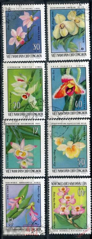 L55 ВЬЕТНАМ СЕВЕРНЫЙ 1976 857-864 Орхидеи. Цветы. Флора