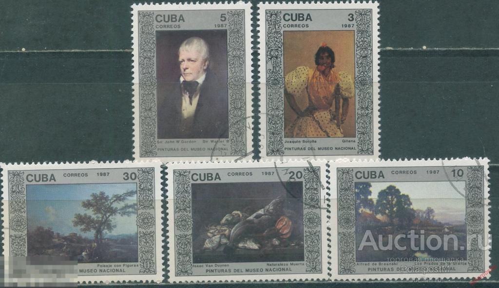 КУБА 1987 3074-3078 Национальный музей Кубы- живопись