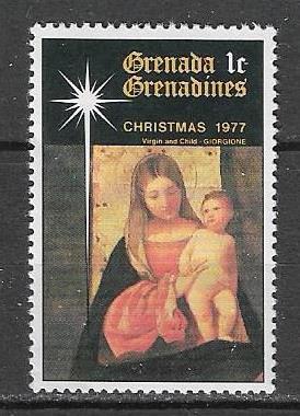Гренада Гренадины 1977 г.  Рождество Религия Искусство Живопись **
