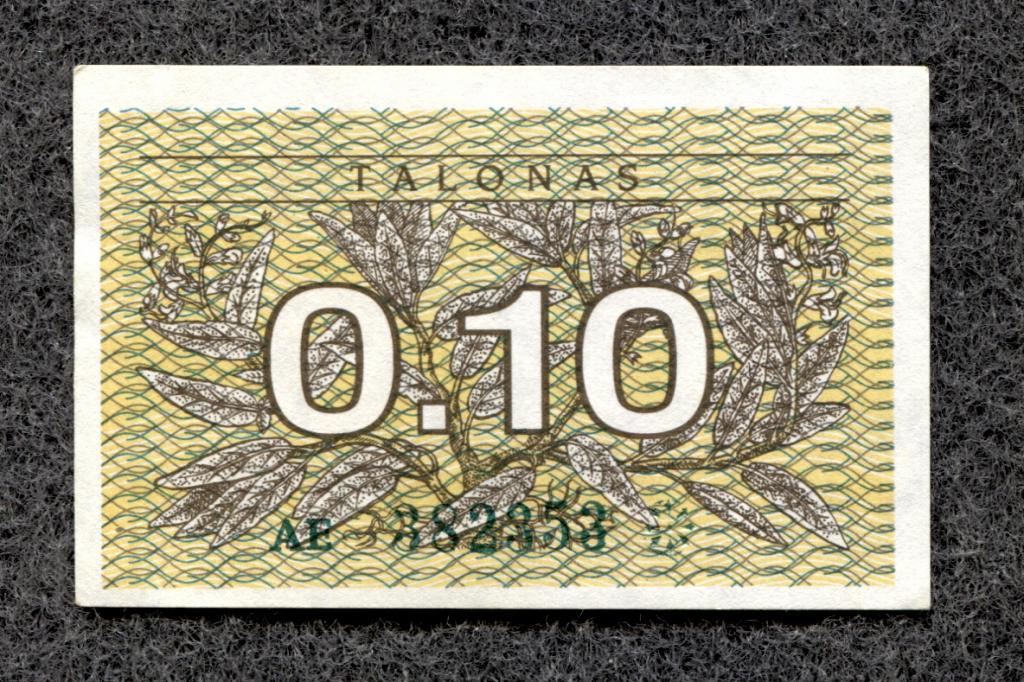 Литва 0.10 талонов 1991 серия AE без текста  (a-814)