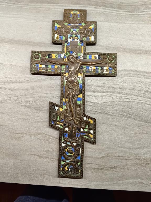 Большой.Крест.Литой с эмалью.18-19 век.