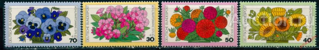 ГЕРМАНИЯ (ФРГ) 1976 904-907 Благотворительные марки 1976 г. Цветы. Флора