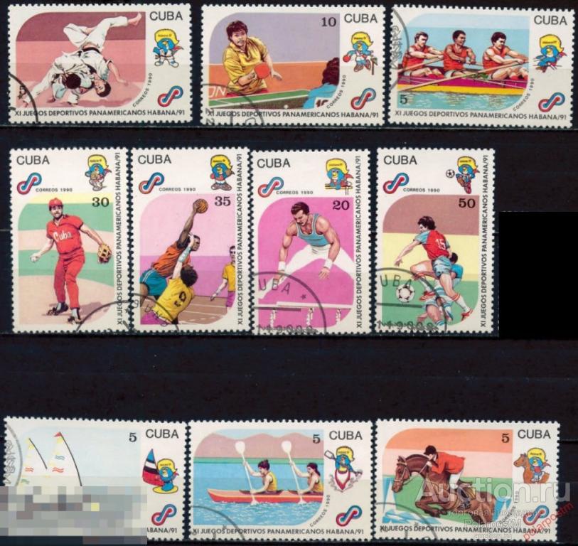 Н15 КУБА 1990 3439-3448 11-е Панамериканские игры - Гавана, 1991 г.