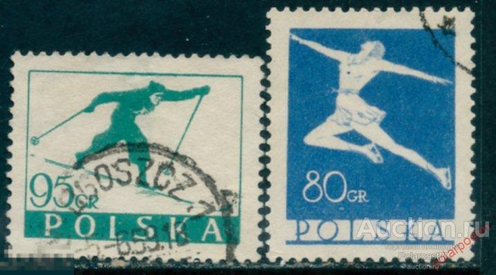 Y85 ПОЛЬША 1953 831-832 Зимние виды спорта
