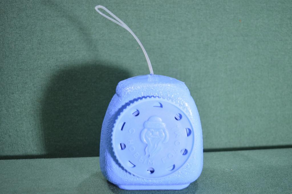 Коробка для Новогоднего подарка "Рюкзак Дед Мороз". Синий. Елка. СССР.