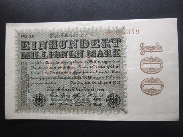ГЕРМАНИЯ  100  МИЛЛИОНОВ    МАРОК  1923 г.