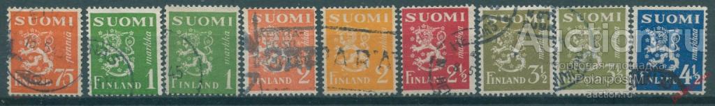 Y85 Финляндия 1942 261-266 Лев Герб Финляндии. Стандартный выпуск