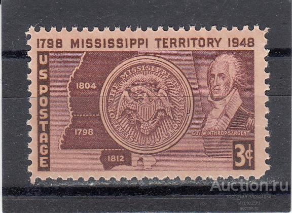 USA  США   1948  150 лет Территории Миссисипи  Сост** MNH