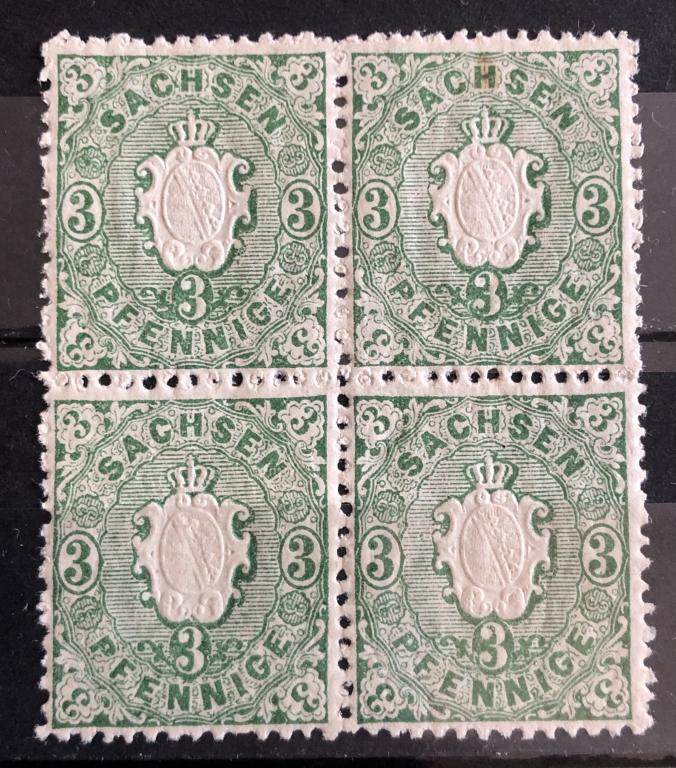 Саксония 1863 №14 MNH. Квартблок.RARE.