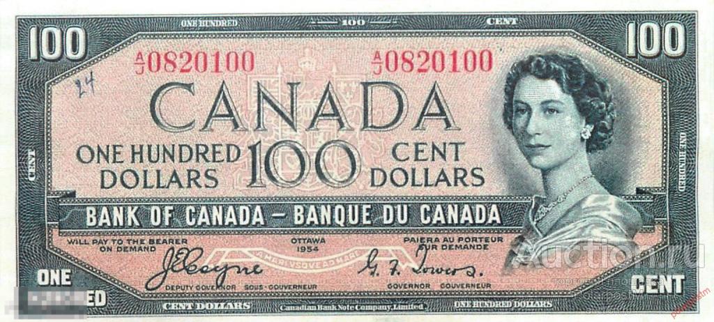 MG10 Канада 1954 год 100 долларов (копия)
