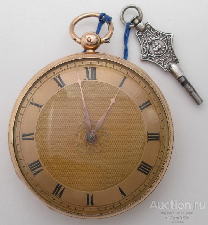 Карманные часы, золото 750 проба, Франция, Париж, 54мм, 94грамма, 1822-1838г