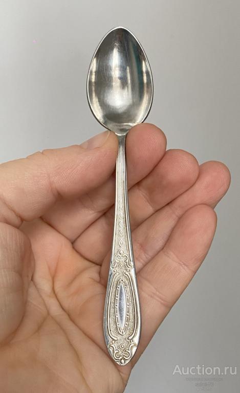 Редкая кофейная ложка с орнаментом, Электросталь ранняя нержавейка СССР