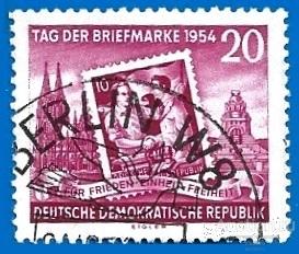 ГДР 1954 MiNr 445. День почтовой марки (1 € | $ 1) CTO
