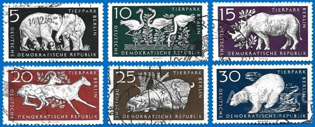 ГДР 1956 MiNr 551-56. Берлинский зоопарк (7.6 € | $ 4.25) Гаш.