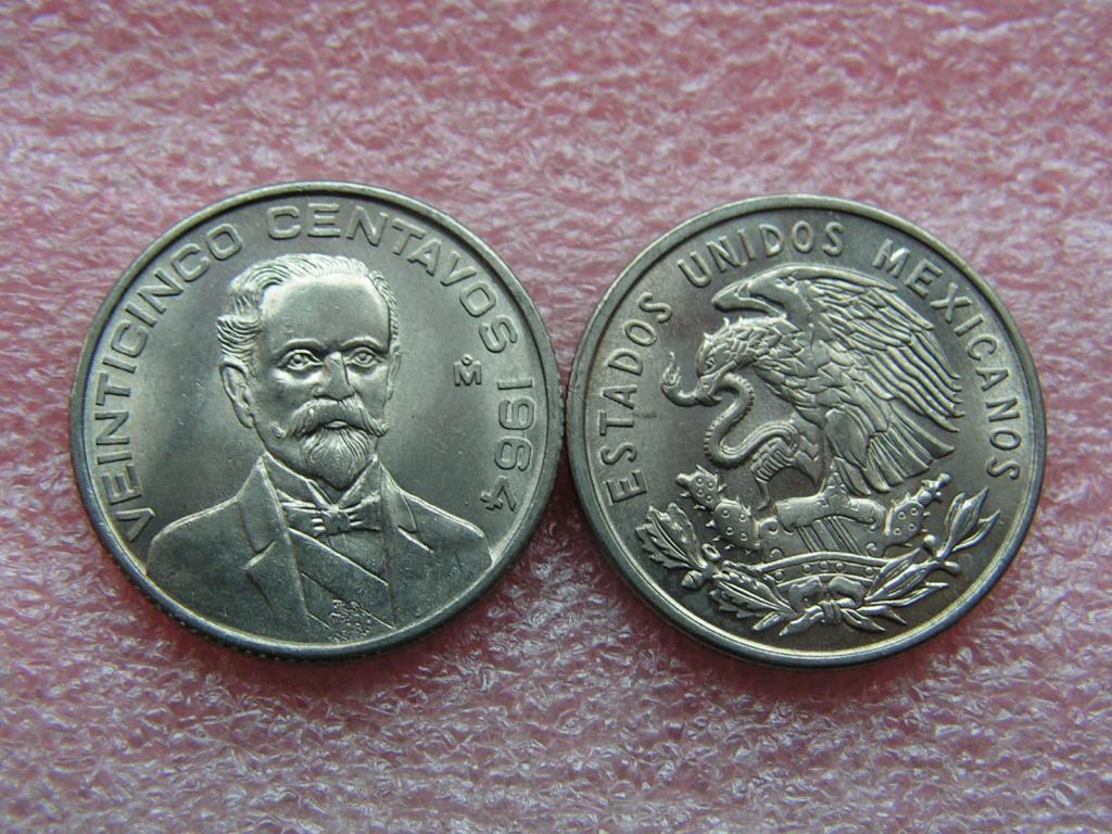 Мексика 25 сентаво 1964 unc