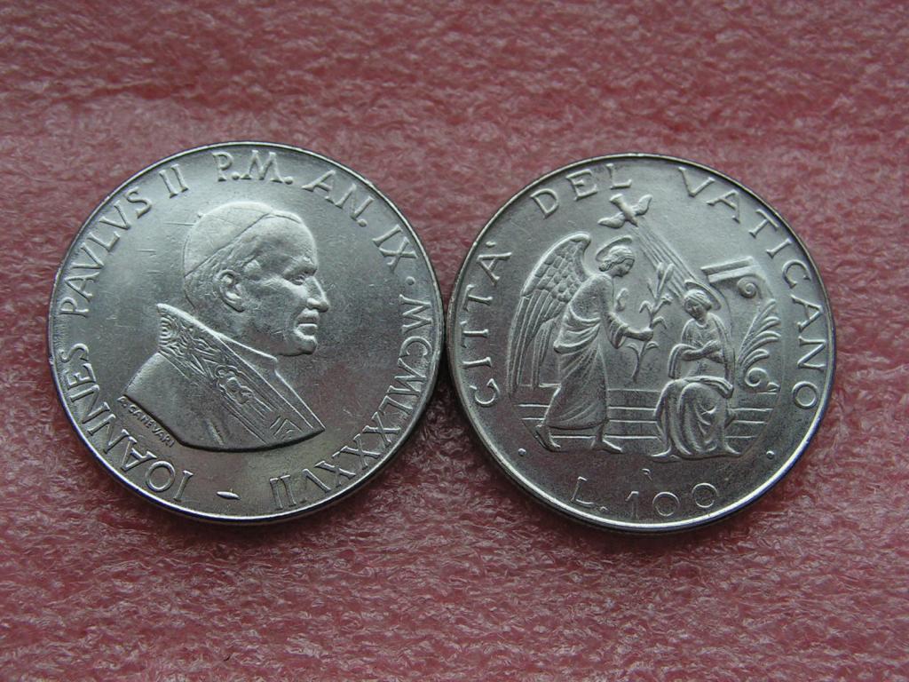 Ватикан 100 лир 1987 ANNO IX unc