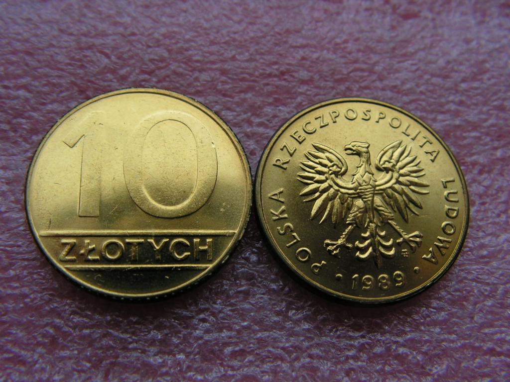 Польша 10 злотых 1989 unc