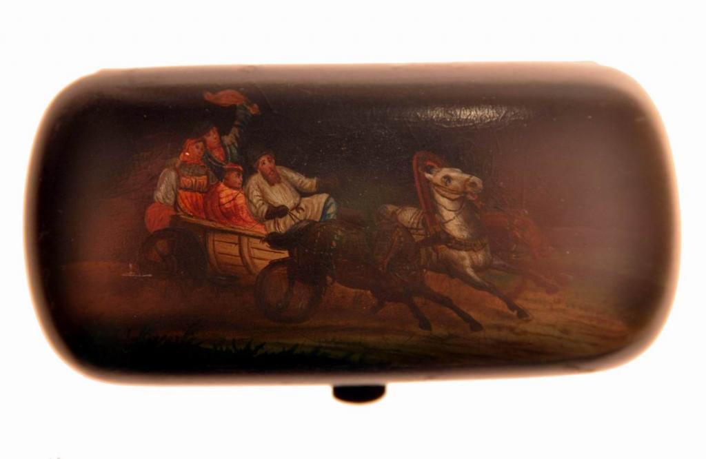 Шкатулка с росписью Федоскино, Мастерская лаковой миниатюры В.О. Вишнякова, 1880-е гг.