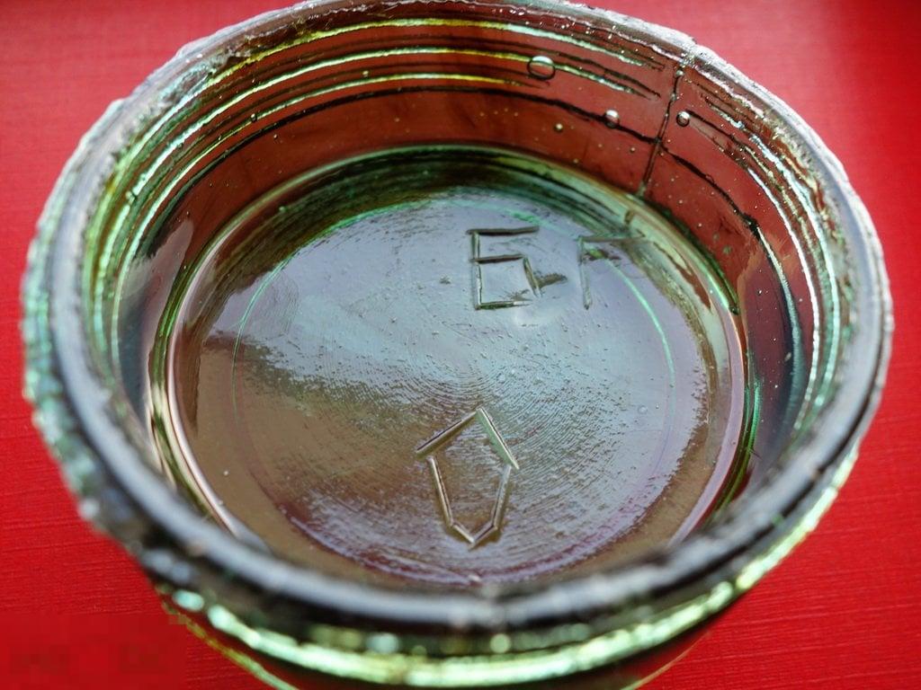 Крышка старинная стекло резьба клейма