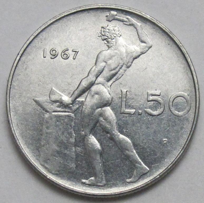 Италия 50 лир 1967 г.