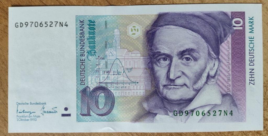 10 марок 1993 ФРГ, Германия, AUNC
