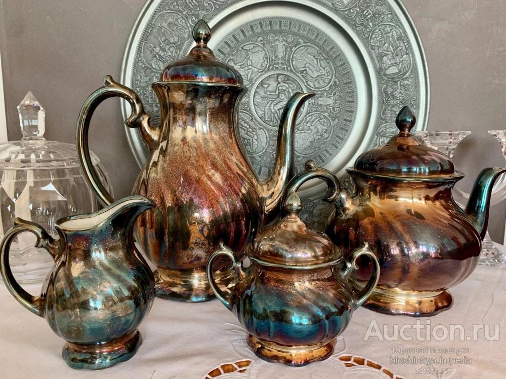Чайно-кофейный сет Rosenthal Посеребрение Фарфор Сервиз Германия