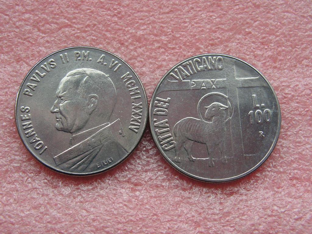Ватикан 100 лир 1984 ANNO VI unc