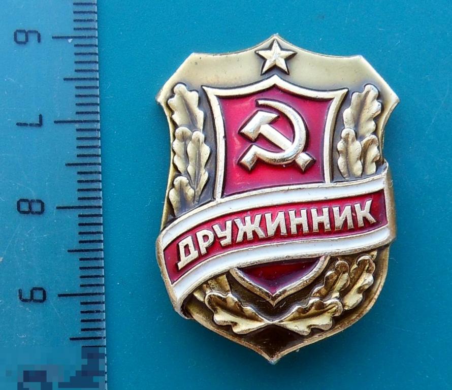 ДРУЖИННИК -- 8РК -- СИЛОВАЯ ОБЩЕСТВЕННАЯ ОРГАНИЗАЦИЯ. ЩИТ. СЕРП И МОЛОТ. ЗВЕЗДА - люкс!!! 