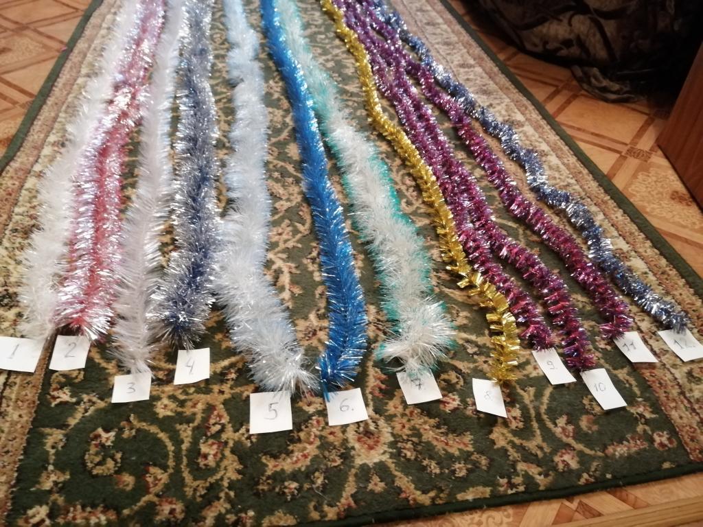 Гирлянды ёлочные украшения . ДОЖДИКИ .мишура .бахрома . дождик длинна = 3 метра . толстые .