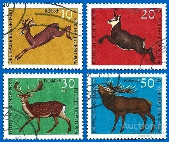 ФРГ 1966 MiNr 511-14. Животные (2.4 € | $ 1.7) U