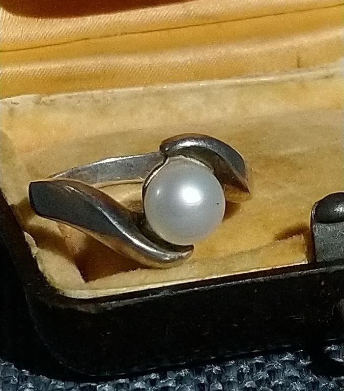 Серебряное кольцо жемчуг серебро 925 винтаж