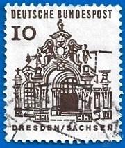 ФРГ 1965 MiNr 454. Стандарт. Здания (1/8) (0.3 € | $ 0.25) U