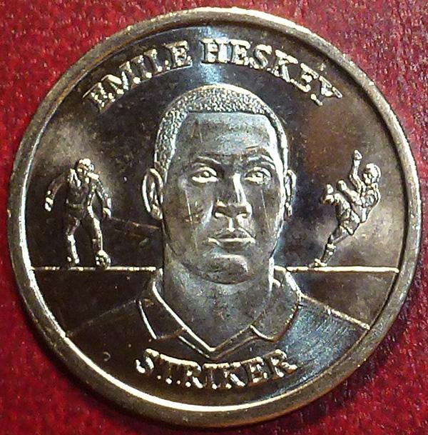 Великобритания. Жетон 2004 год. СБОРНАЯ АНГЛИИ - ЭМИЛ ХЕСКИ EMILE HESKEY. Футбол.