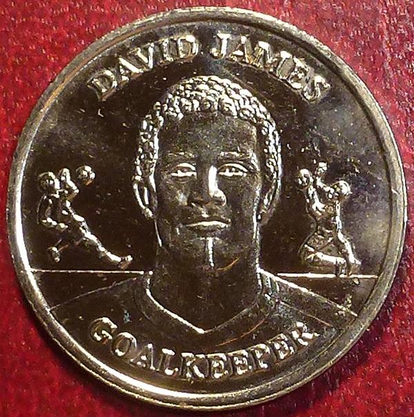 Великобритания. Жетон 2004 год. СБОРНАЯ АНГЛИИ - ДЭВИД ДЖЕЙМС DAVID JAMES. Футбол.