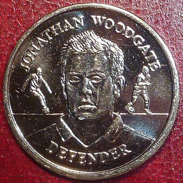 Великобритания. Жетон 2004 год. СБОРНАЯ АНГЛИИ - ДЖОНАТАН ВУДГЕЙТ JONATHAN WOODGATE. Футбол.