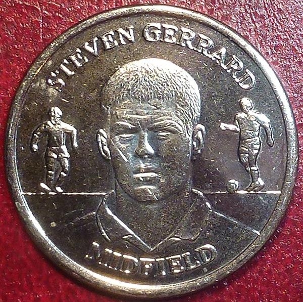 Великобритания. Жетон 2004 год. СБОРНАЯ АНГЛИИ - СТИВЕН ДЖЕРРАРД STEVEN GERRARD. Футбол.