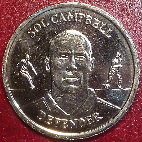 Великобритания. Жетон 2004 год. СБОРНАЯ АНГЛИИ - СОЛ КЭМПБЕЛЛ SOL CAMPBELL. Футбол.