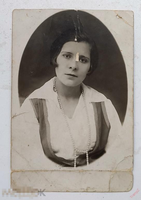 Фотография портрет девушка мода прическа одежда украшения бусы 1930-е #126