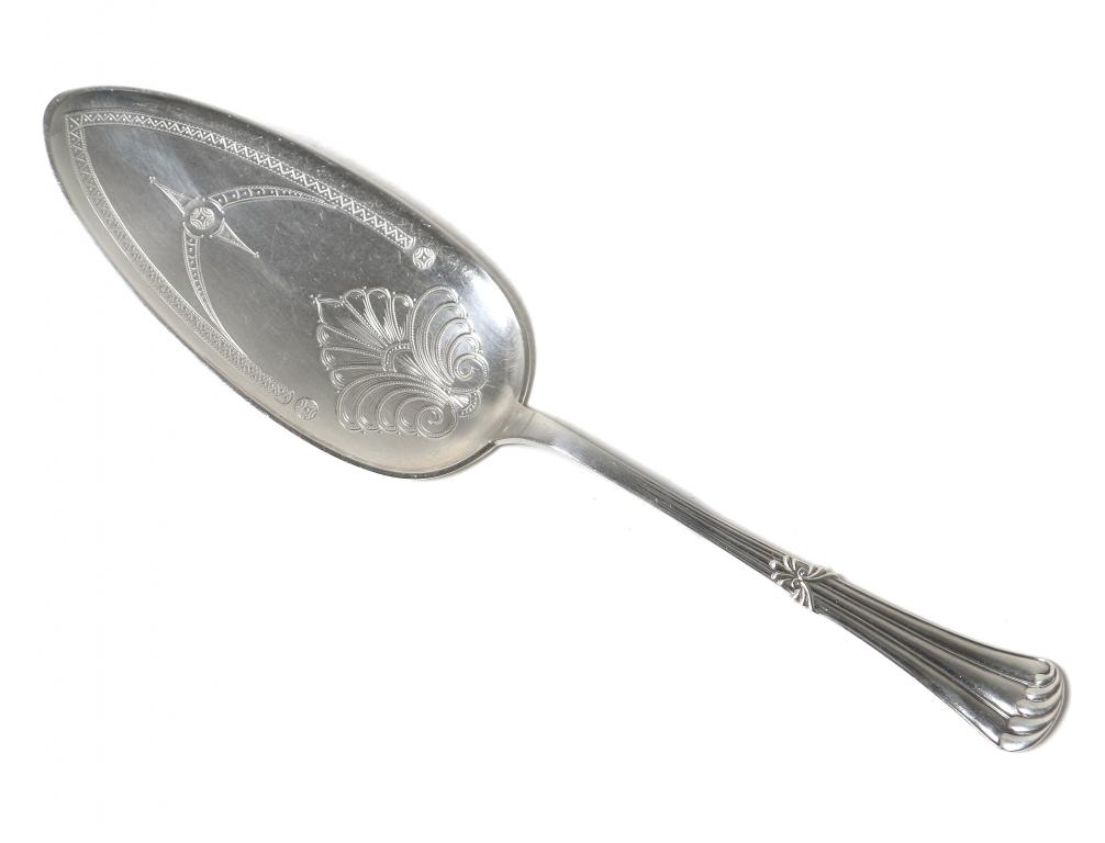 Серебряная сервировочная лопатка.  Дания, 1910 год.