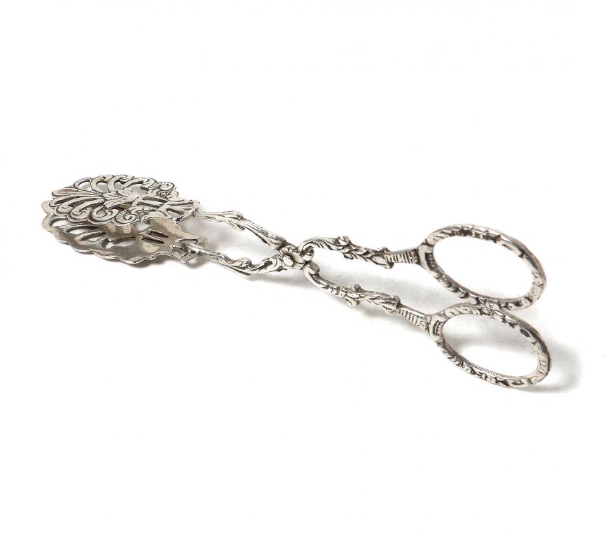 Серебряные кондитерские щипцы.  Швеция, 1949 год.