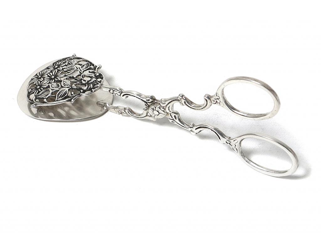 Серебряные кондитерские щипцы. Швеция, 1969 год.